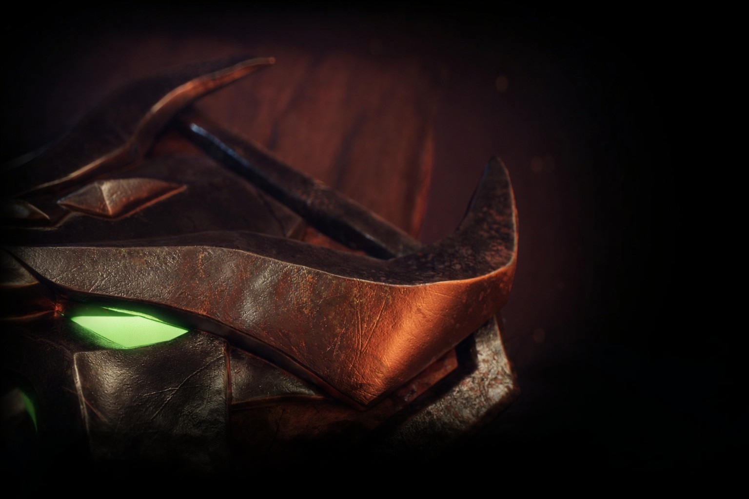 adventurer looks through archway at dragon